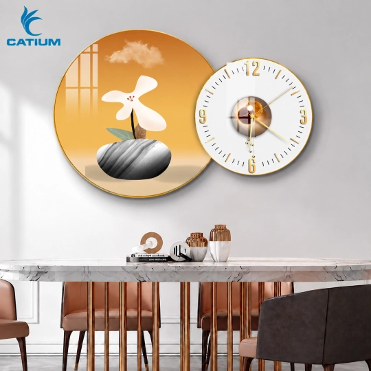 Tranh Đồng Hồ Tròn Bình Hoa