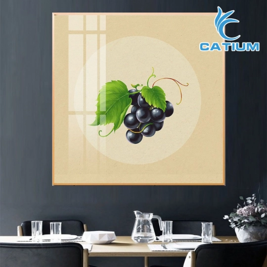 Tranh Treo Tường Hoa Lá Nền Tròn Nghệ Thuật