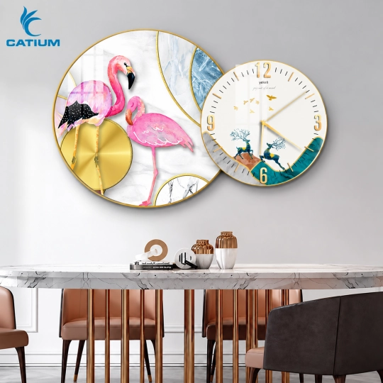 Tranh Đồng Hồ Tròn Nghệ Thuật Con Vật