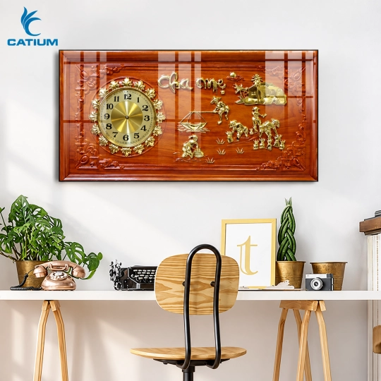 Tranh Đồng Hồ Mạ Vàng Cha Mẹ