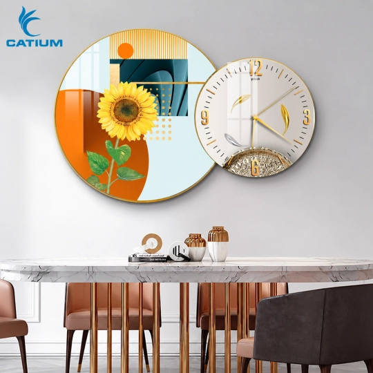 Tranh Đồng Hồ Tròn Hướng Dương