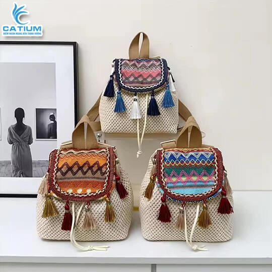 Balo Cói Hoạ Tiết Dân Tộc