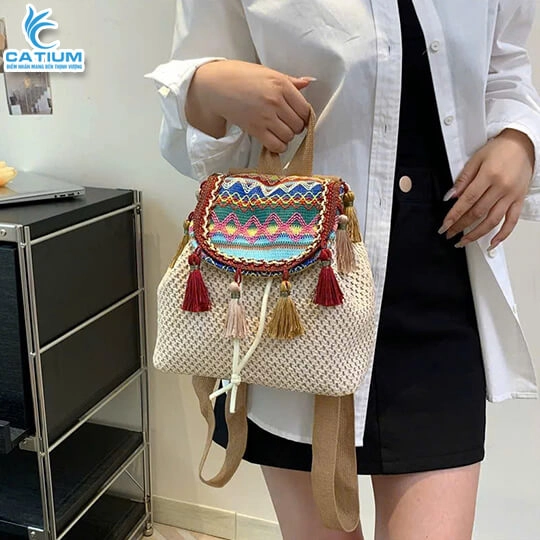 Balo Cói Hoạ Tiết Dân Tộc