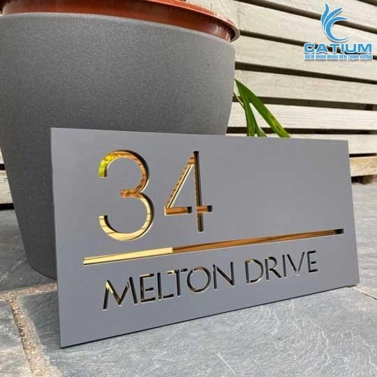 Bảng Địa Chỉ Nhà Mica In Chìm