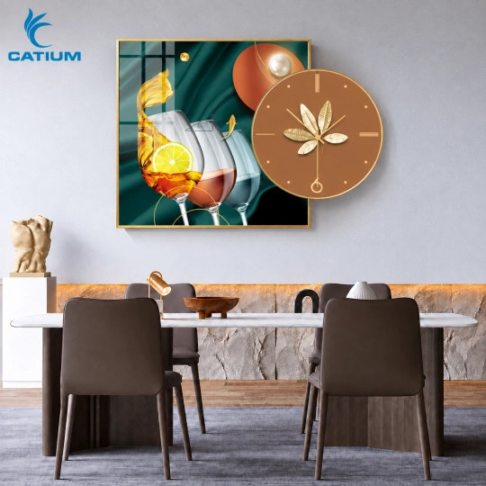 Tranh Đồng Hồ Ly Rượu 