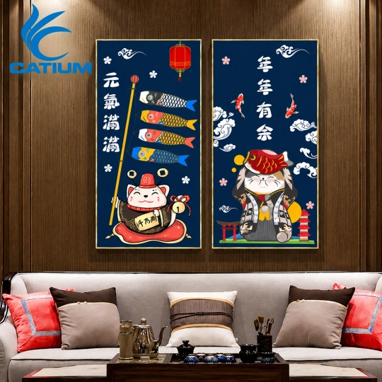 Tranh Mèo Thần Tài Nhật Bản