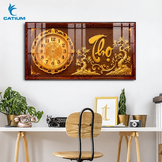 Tranh Đồng Hồ Mạ Vàng Phúc Lộc Thọ