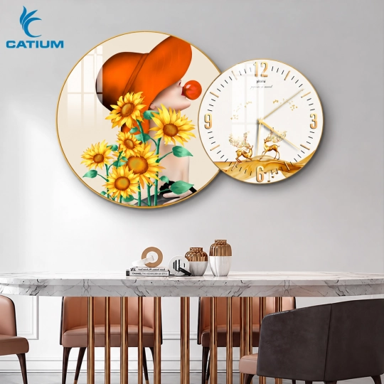 Tranh Đồng Hồ Tròn Hướng Dương