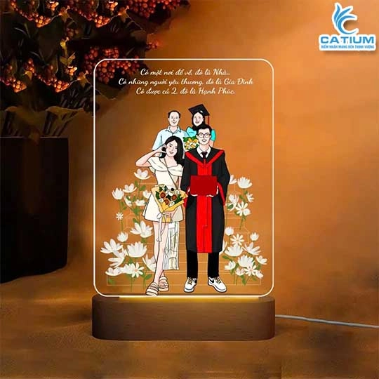 Đèn Led 3D In Hình Gia Đình