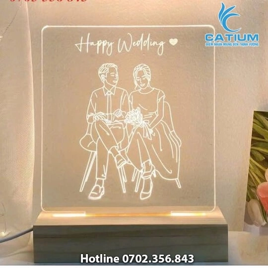 Đèn Ngủ 3D Quà Tặng Đám Cưới