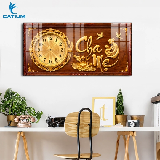 Tranh Đồng Hồ Mạ Vàng Cha Mẹ