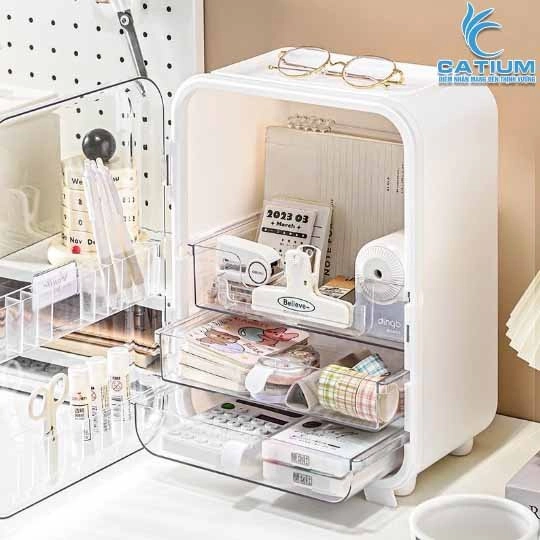 Hộp Đựng Mỹ Phẩm Để Bàn Dung Lượng Lớn