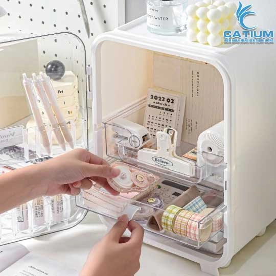 Hộp Đựng Mỹ Phẩm Để Bàn Dung Lượng Lớn