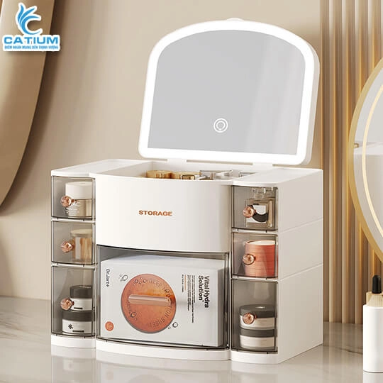 Hộp Mỹ Phẩm Tích Hợp Đèn Gương
