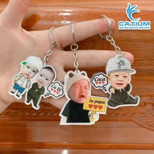 Móc Khóa In Hình Ép Nhựa Theo Yêu Cầu