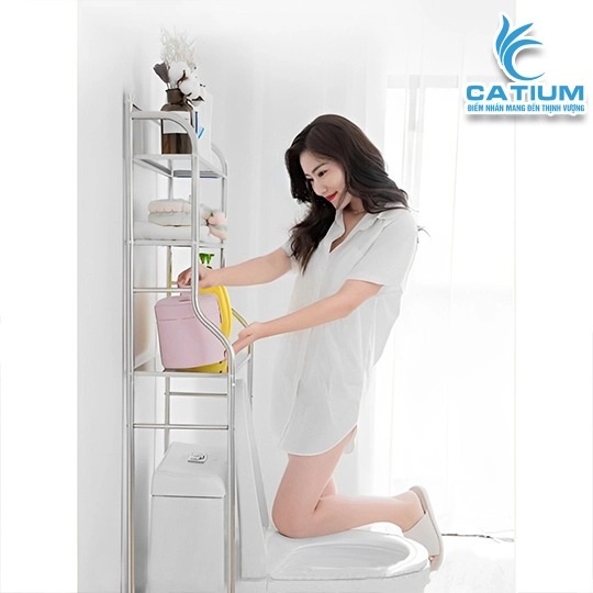 Kệ Bồn Cầu 3 Tầng Inox Thông Minh