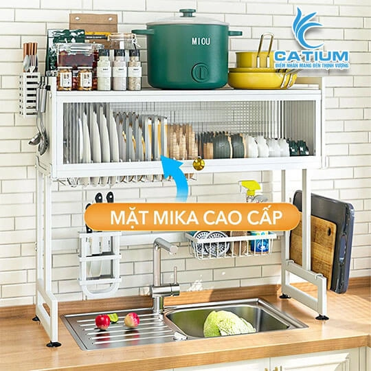 Kệ Để Chén Bát Có Nắp Đậy Thông Minh Đa Năng