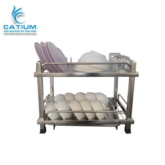 Kệ Úp Chén Inox 201 Có Khay Hứng Nước