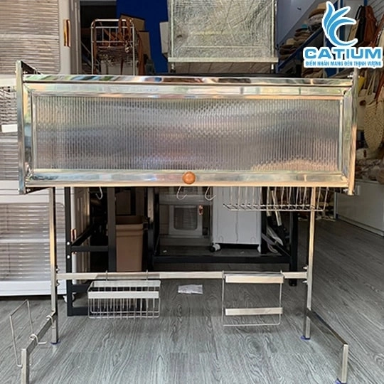 Kệ Úp Chén Inox 201 Có Nắp Đậy