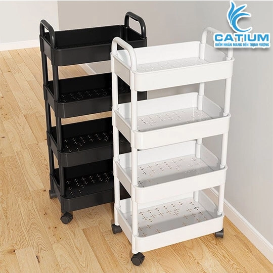 Kệ Để Đồ 4 Tầng Đa Năng Có Bánh Xe 40cm