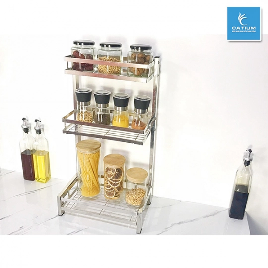Kệ Gia Vị Inox Khung Chữ L