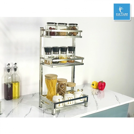 Kệ Gia Vị Inox Khung Chữ L