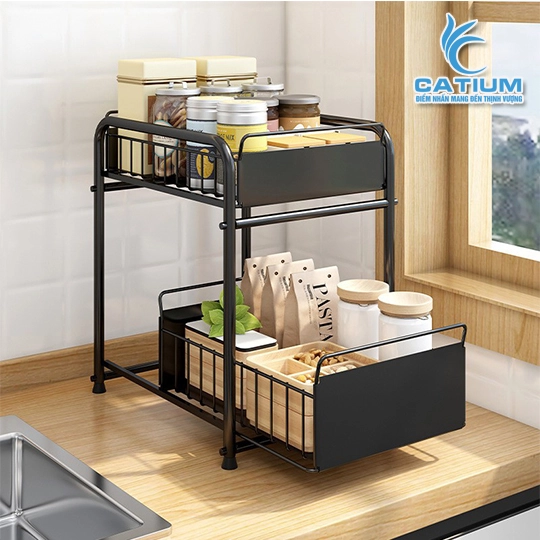 Kệ Đựng Gia Vị Có Ngăn Kéo