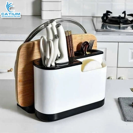 Kệ Nhựa Để Dao Thớt Đũa