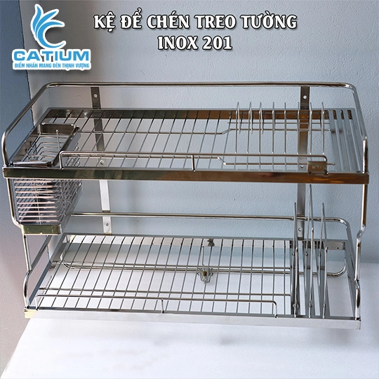 Kệ Chén Bát Treo Tường Inox 201
