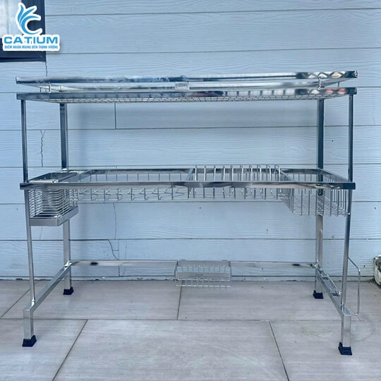 Kệ Úp Chén Inox 304 4 Chân Cố Định