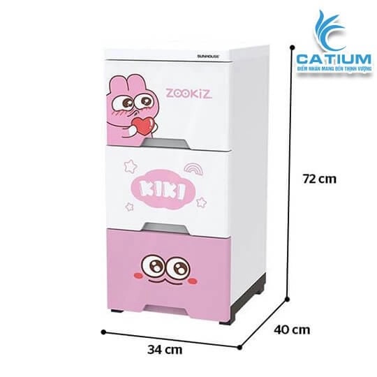 Tủ Nhựa Sơ Sinh 3 Ngăn Sunhouse KS-CA343G3