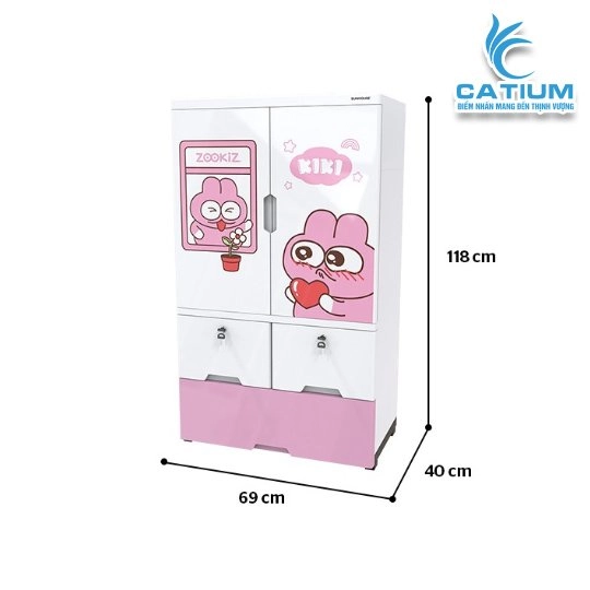 Tủ Nhựa Trẻ Em 2 Cánh Sunhouse KS-CA1177G3