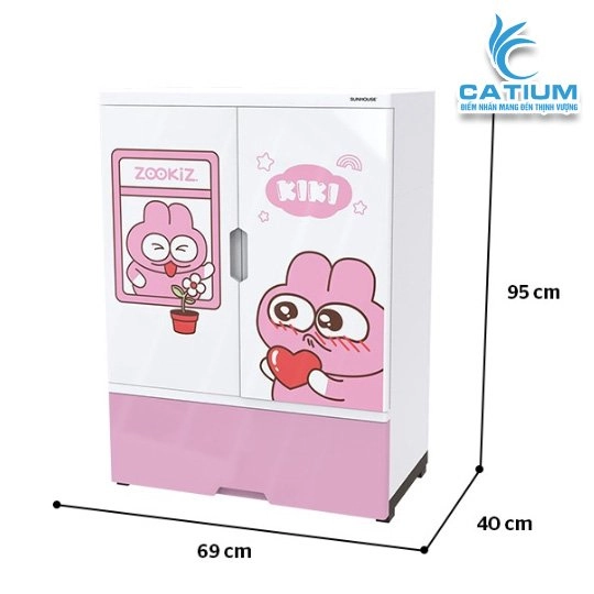 Tủ Nhựa Trẻ Em 2 Cánh Sunhouse KS-CA950G1