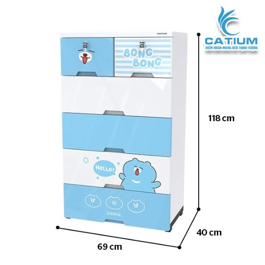 Tủ Nhựa Trẻ Em 6 Ngăn Sunhouse KS-CA688B6