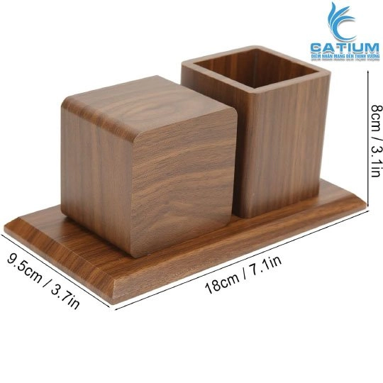 Hộp Bút Để Bàn Kèm Đồng Hồ Điện Tử