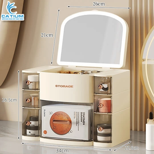 Hộp Mỹ Phẩm Tích Hợp Đèn Gương