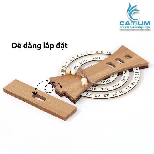 Lịch Gỗ Để Bàn Khắc Chữ