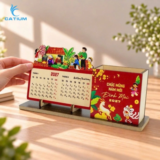 Lịch gỗ Tết đoàn viên