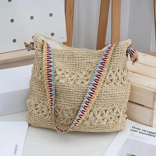 Túi Cói Quai Thổ Cẩm