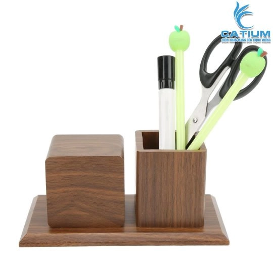 Hộp Bút Để Bàn Kèm Đồng Hồ Điện Tử
