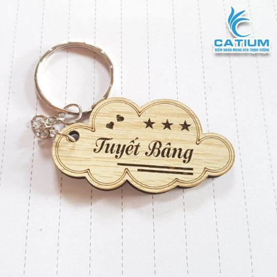 Móc Khóa Gỗ Khắc Tên