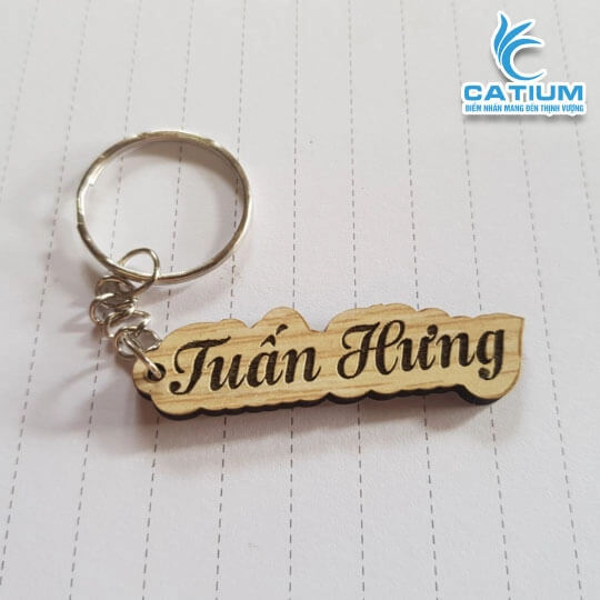 Móc Khóa Gỗ Khắc Tên