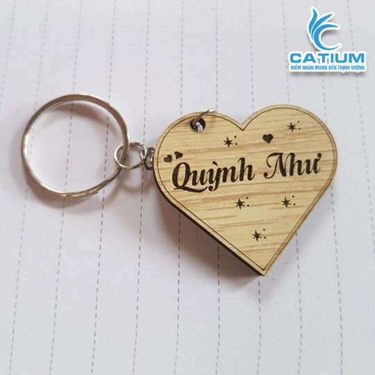 Móc Khóa Gỗ Khắc Tên