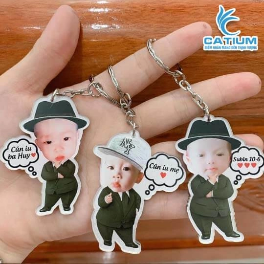 Móc Khóa In Hình Ép Nhựa Theo Yêu Cầu