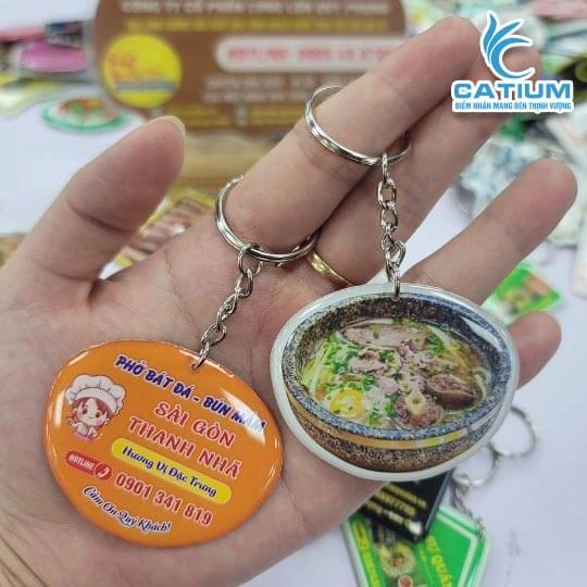 Móc Khóa In Hình Logo Quán Ăn