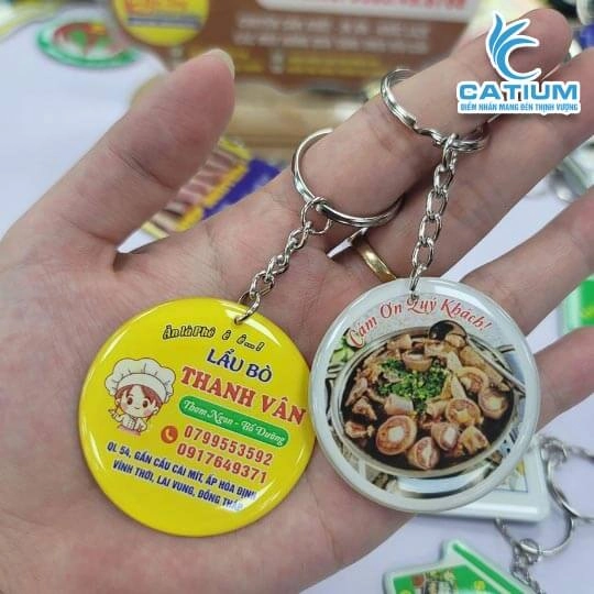 Móc Khóa In Hình Logo Quán Ăn