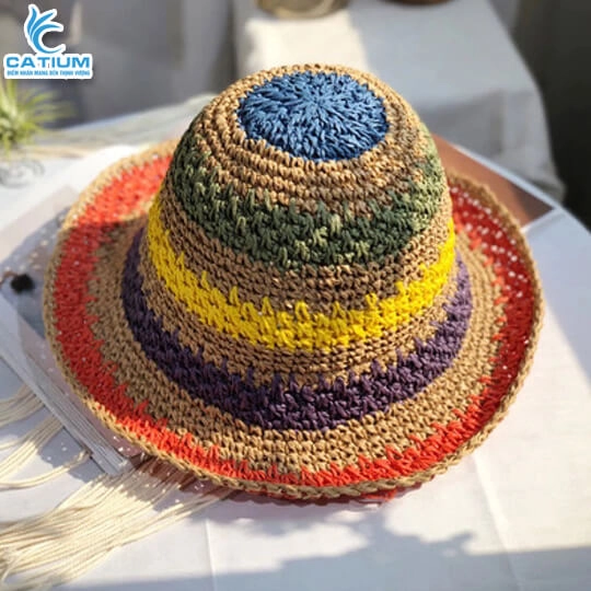 Mũ Cói Cầu Vồng
