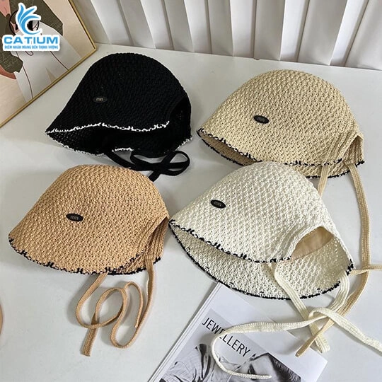 Mũ Dệt Kim Cột Dây