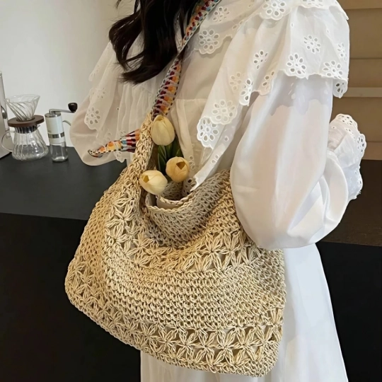 Túi Cói Quai Thổ Cẩm