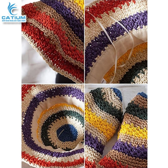 Mũ Cói Cầu Vồng